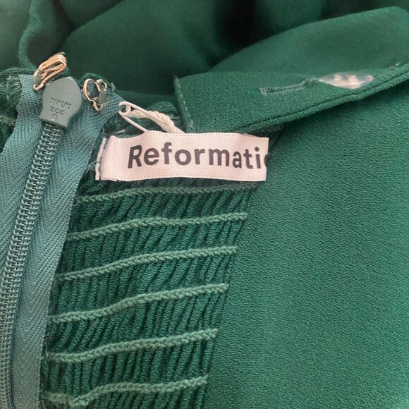 NWT Reformation Celestia Midi Dress Emerald Green Christmas Holidays - Picture 4 of 9